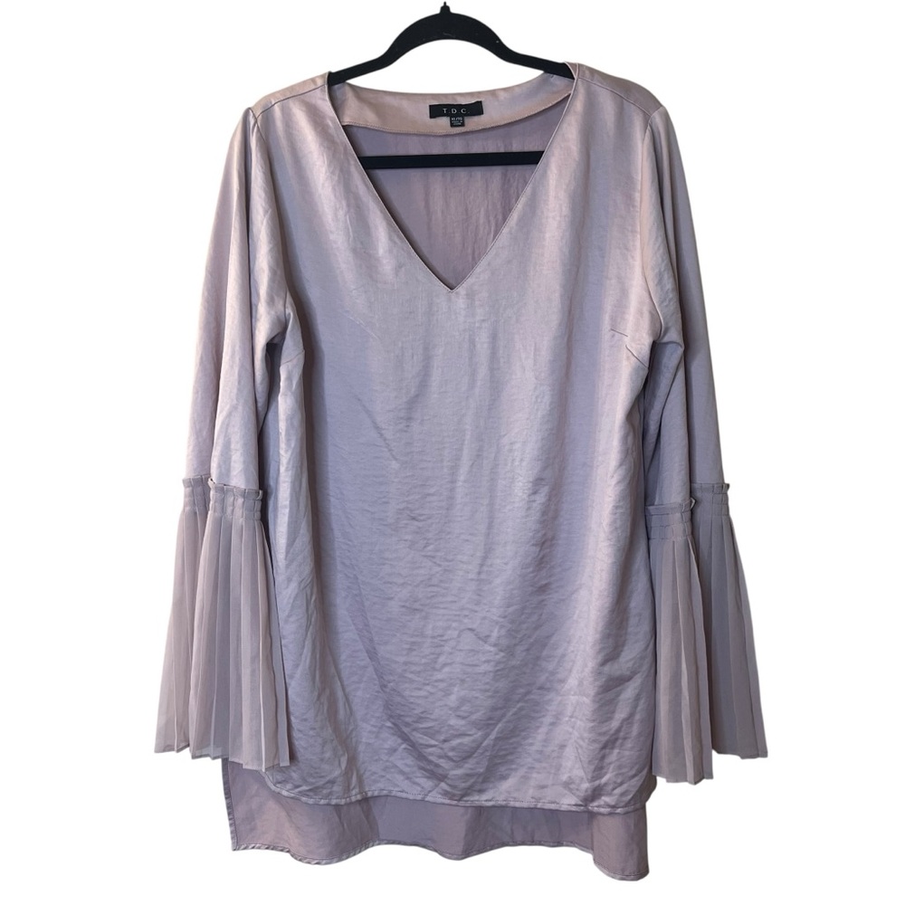 TDC V-Neck Pleated Sleeves Tunic Sz XL